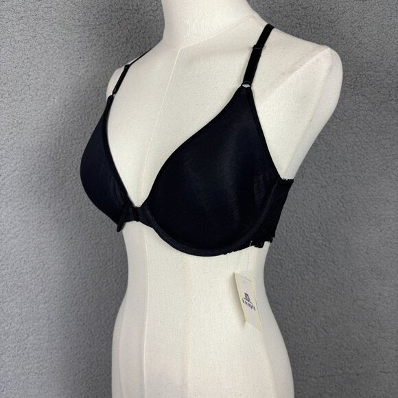 B.temptd By Wacoal Womens 36C Lace T-Back Bra Black Front Closure New With Tag's - Picture 3 of 8